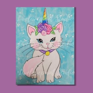 Cat painting, birthday cat, birthday, kitty, cute, caticorn