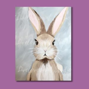 Rabbit painting, easter painting, fuzzy rabbit