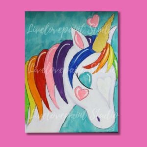 unicorn painting, sleepy unicorn, unicorn squishmellow