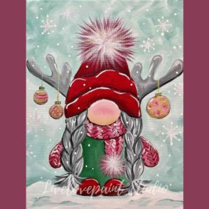Christmas Gnome, Gnomelette, easy gnome, easy painting, christmas fun, paint parties, paint party