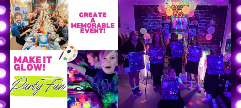 Glow party, blacklight, FUn birthday party, kids birthday parties